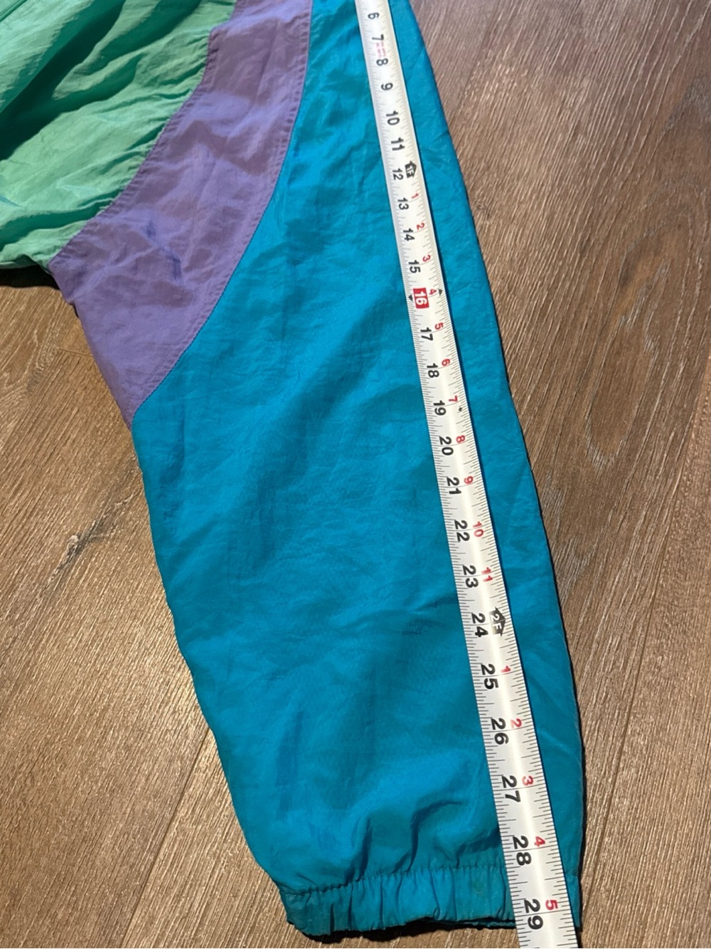 Vintage 90s Adidas Trefoil Colorblock Windbreaker Jacket Teal Purple Blue Men’sM - Picture 9 of 10